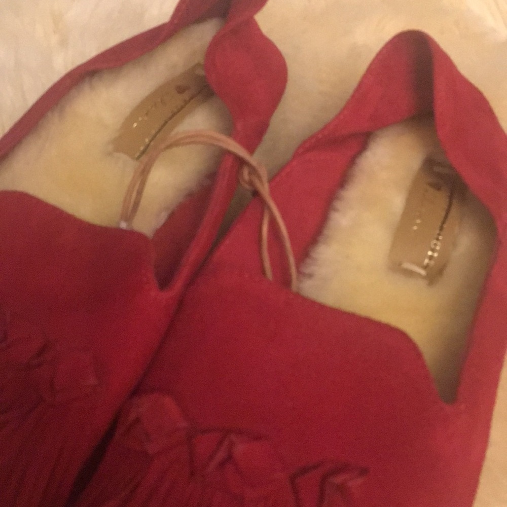 Anthropologie xLlani red suede slipper shoe new 👠 - Picture 4 of 4